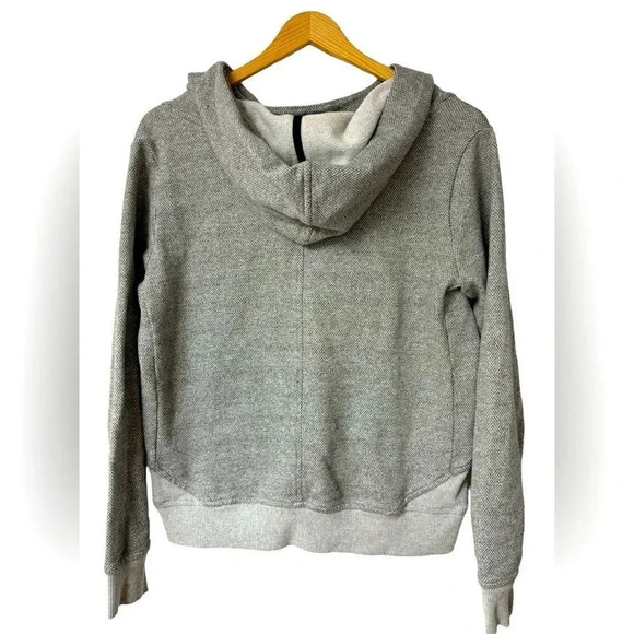 Lolë women's Mock Neck Cropped Pullover Terry Hoodie In Grey | Size Small - Picture 3 of 8